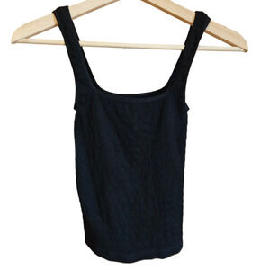 Free People Intimately Square One Seamless Cami Crop Top Black XS/S